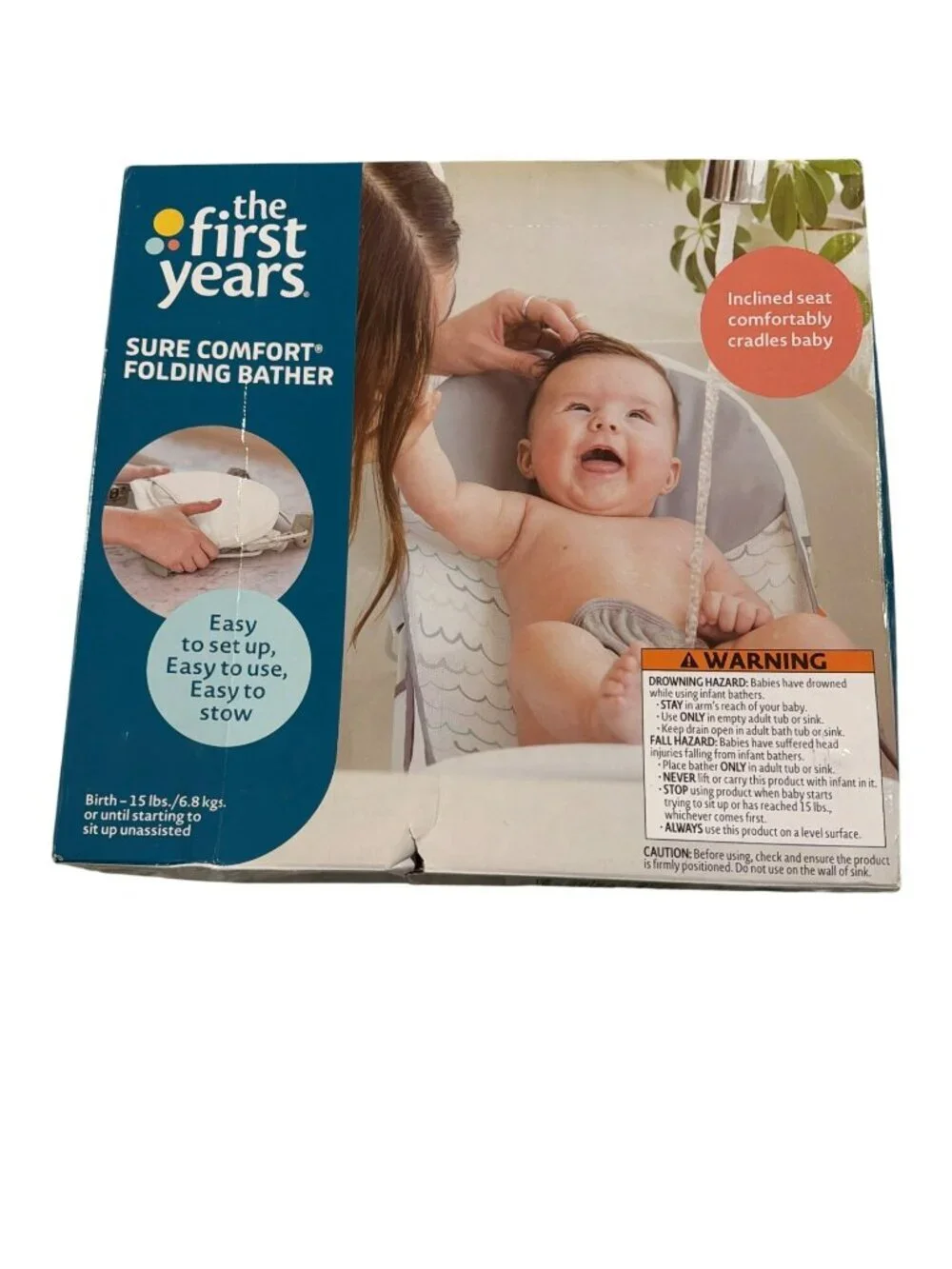 New Folding Baby No Slip Bath The First Years Sure Comfort Inclined Seat